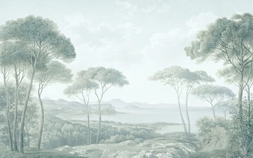 пейзаж, сосны, итальянские, светлый пейзаж, нежный лес на стену, красивая в гостиную, изящная, природа, зеленая