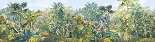 в детскую комнату, тропики, яркие, зеленые, птицы и звери