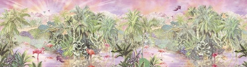 в детскую комнату, тропики, розовые, фламинго