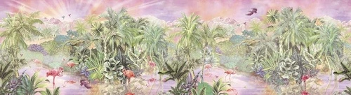 в детскую комнату, тропики, розовые, фламинго