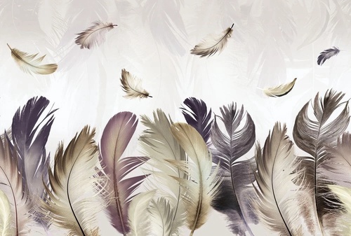 молодежные, перья, коричневые