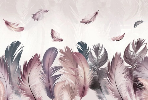 молодежные, перья, бордовые