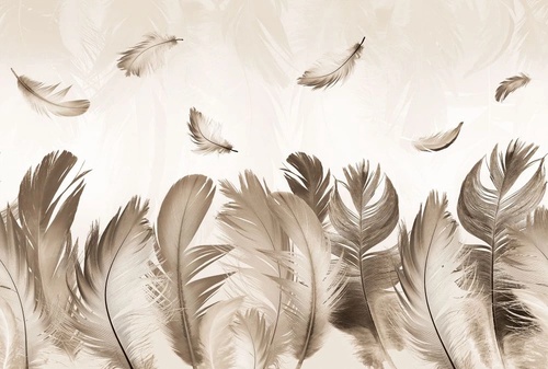 молодежные, перья, бежевые