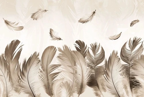 молодежные, перья, бежевые