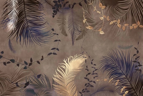 молодежные, перья, на сером фоне, зеленые