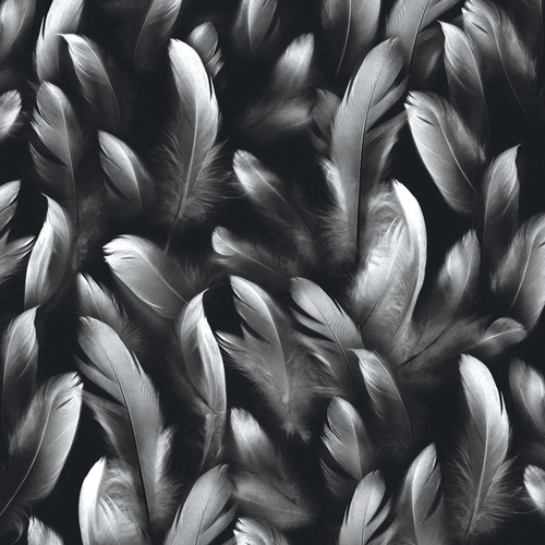 молодежные, перья, черно-белые, квадратные