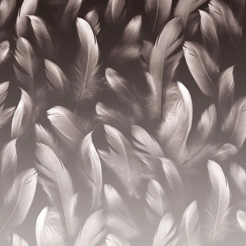 молодежные, перья, серо-бежевые, квадратные