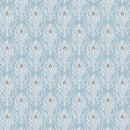 классика, обои с перьями, голубые