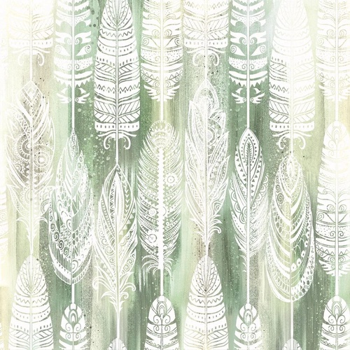 классика, обои с перьями, зеленые