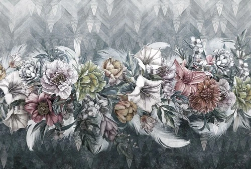 молодежные, перья, цветы