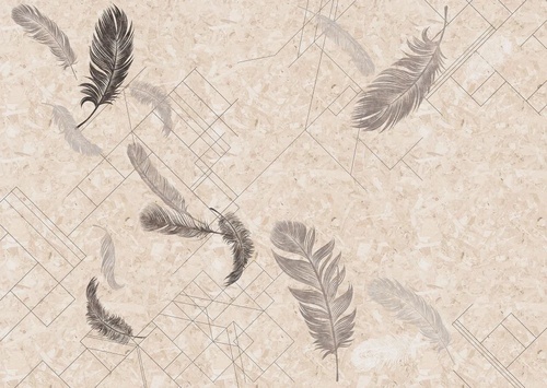 абстракция, перья, бежевые