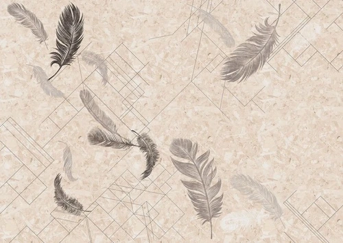 абстракция, перья, бежевые