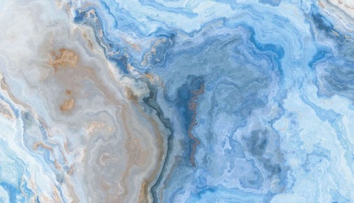 в ванную комнату, под мрамор, ярко голубая, с золотом