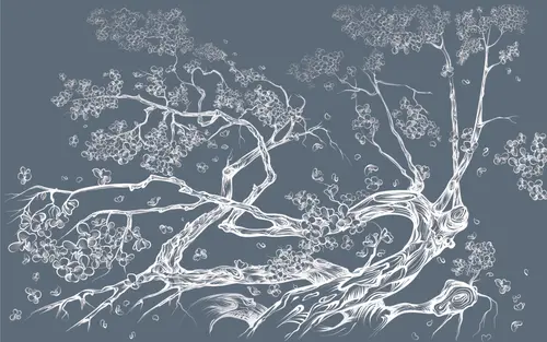 дерево, листья, природа, минимализм, сакура, современный, лофт
