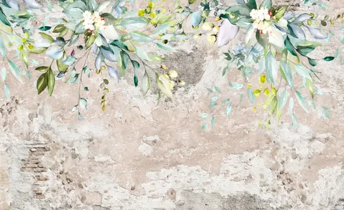 цветы, акварель, листья, лепестки, растения, мрамор, пионы, нежность, розы