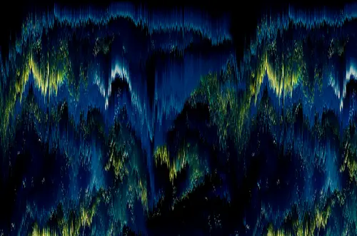 синий, градиент, яркий, сияние, северное сияние, золото, темный