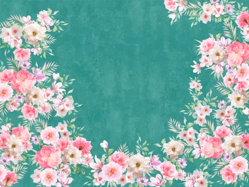 облака, листья, небо, пионы, лепестки, цветочный узор, растения, розы, цветы