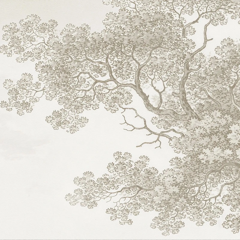 Арт-обои - пейзаж, графика, природа, бежевый лес, графический пейзаж, нежный лес на стену, в бежевом цвете, бежевые, изящная фреска, красивая в гостиную, на стену лес, туманный лес, лес в тумане, лес в интерьере, красивый лес, новинки