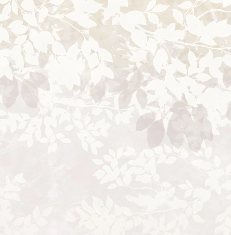 Арт-обои - графика, ветки, листья, бежевые, листья на стену, с ветками