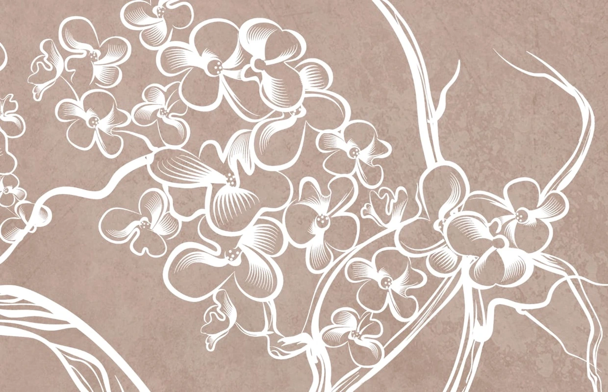 Арт-обои - графика, дерево, бежевые