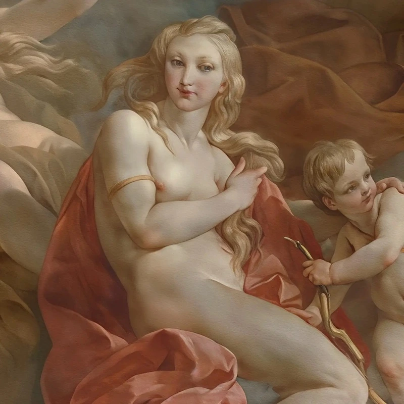 Арт-обои - картины, живопись, живописные, классика, потолок, версаль, люди, с ангелами, большая, на большую стену, самая большая фреска, больших размеров, на стену больших размеров