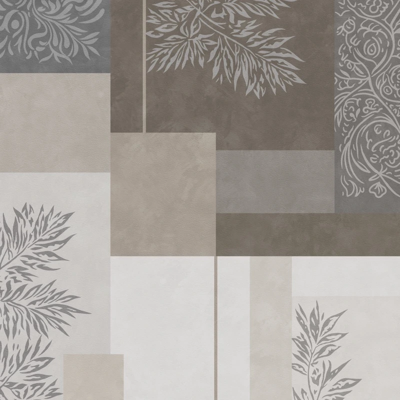 Арт-обои - геометрия, линии геометрия фреска, геометрическая, растительная, фреска с растительным орнаментом, бежевая, бежевый, коричневый