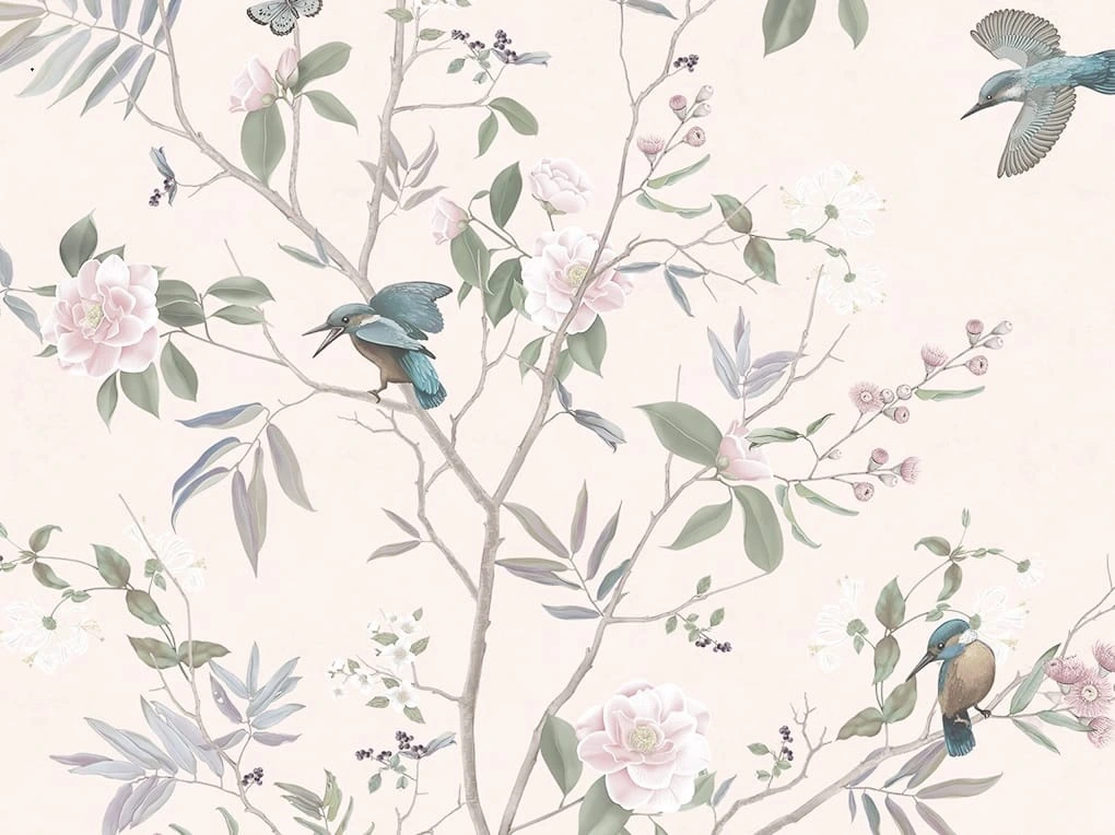 Арт-обои - в гостиную, шинуазри, сады, купить фреску хорошего качества, красивые фрески на стену, итальянский художник, с оттенком нежным, лучшие фрески на стену, фотообои лучшие, лучшие