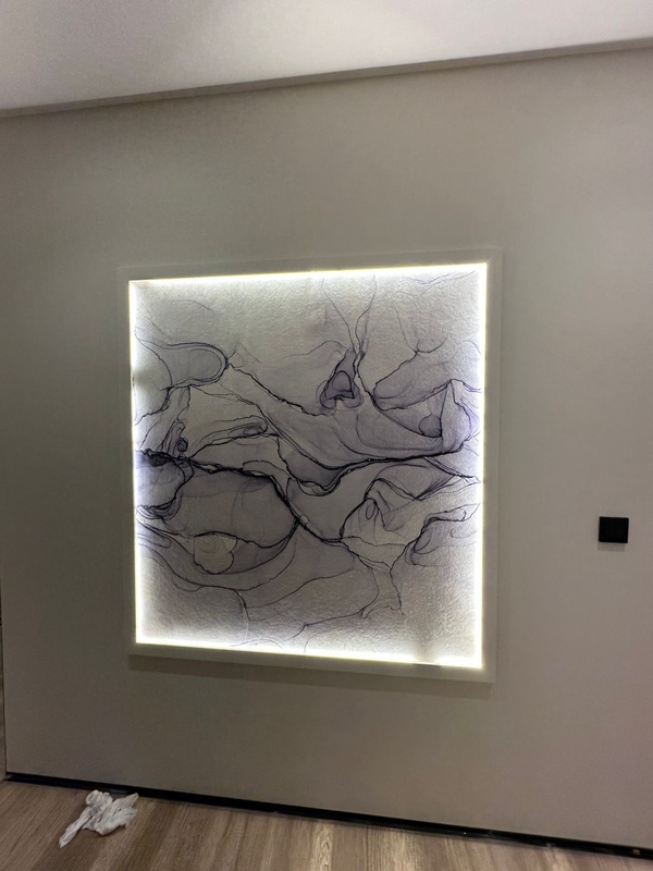 Арт-обои - наши работы, флюид графический, сиреневая