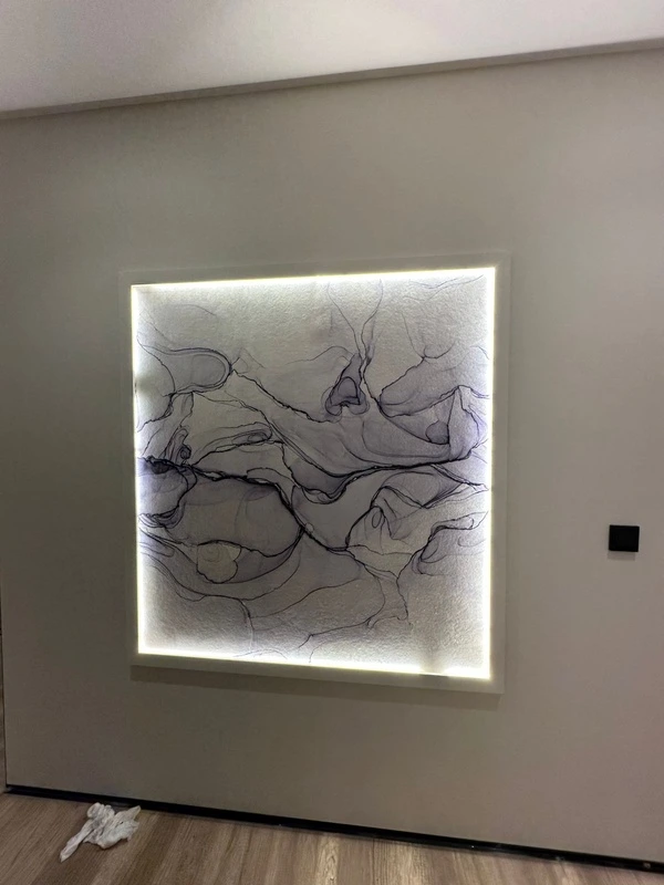 Арт-обои - наши работы, флюид графический, сиреневая