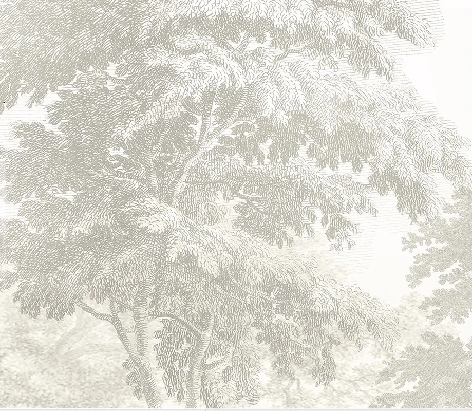 Арт-обои - пейзаж, лес, нежные, пастельные, итальянские, воздушные, современный дизайн, красивые, бежевые, хорошего качества, стильные, деревья, лес в тумане, новинки