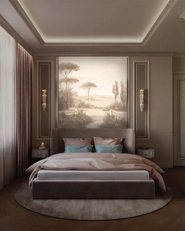 Фотообои в интерьере - пейзаж, красивый пейзаж, светло бежевая, обои под бежевую, бежевые, бежевая