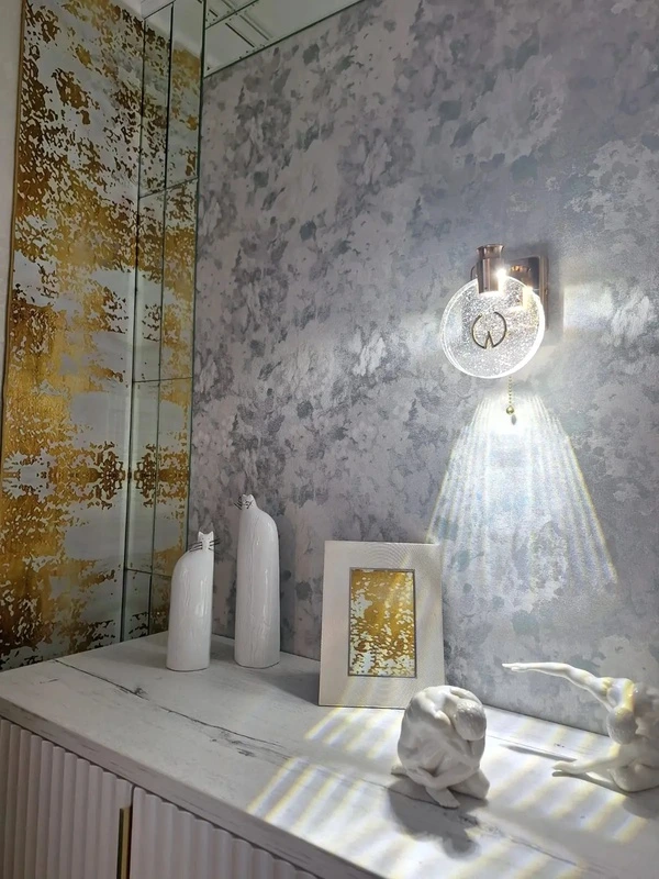 Фотообои в интерьере -  наши работы, поталь, золото, фреска с золотом, обои с золотом, золотые обои