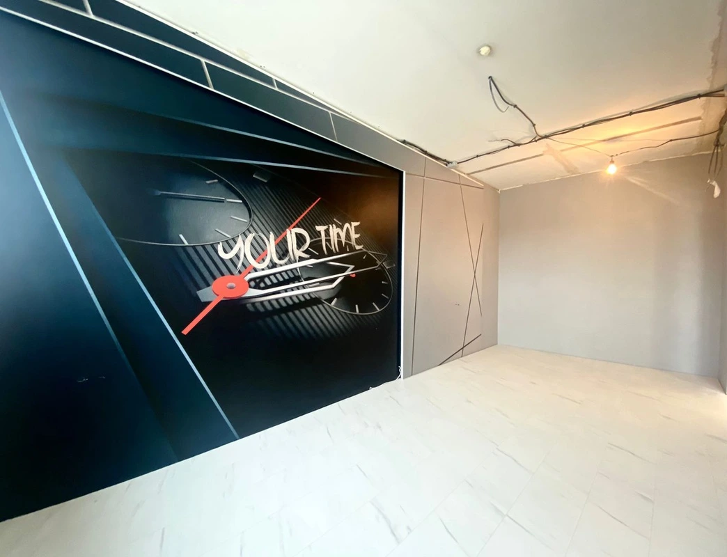 Фотообои в интерьере - наши работы, лофт, часы, трендовые, в мужской интерьер