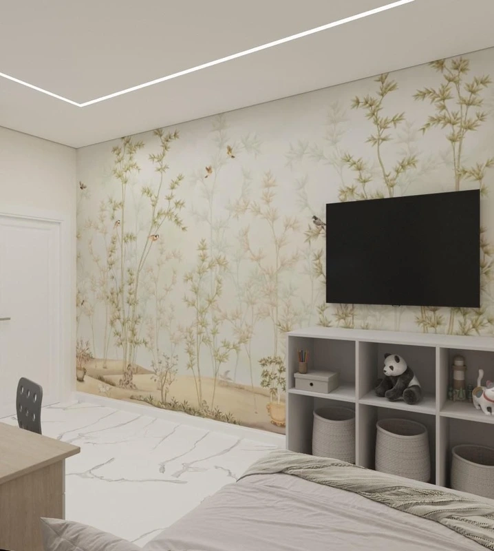 Фотообои и фрески в интерьере - шинуазри, бабмук, салатовые, зеленые, сад, сады