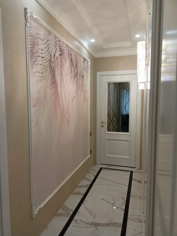 Фотообои в интерьере - наши работы, листья бежевые, листья графика, листья красивые, хорошего качества,  итальянская, необычная, лучшие фрески, уникальные фрески, самые красивые фрески