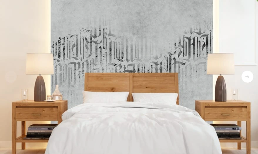 Фотообои в интерьере - абстракция, абстрактные, абстракция на стену, серая, с буквами