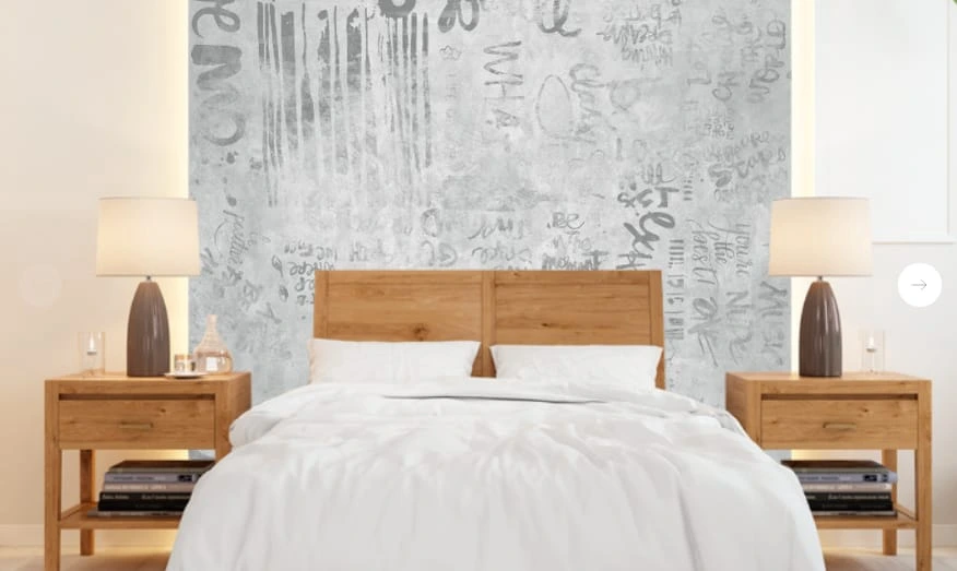 Фотообои и фрески в интерьере - абстракция, абстрактные, абстракция на стену, бело-серая, с черным, буквы, слова