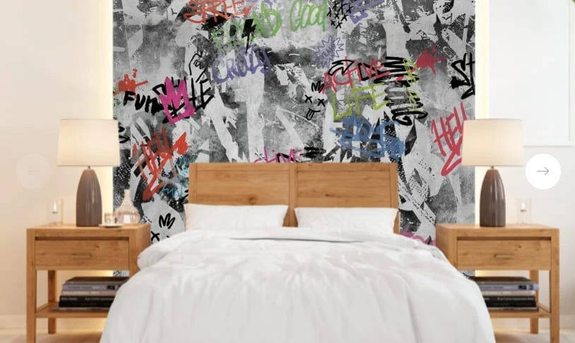 Фотообои в интерьере - абстракция, абстрактные, абстракция на стену, серая, черно-серая, с красным, с желтым, с голубым, с черным