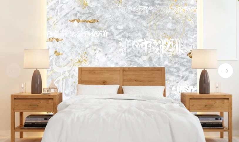 Фотообои в интерьере - абстракция, абстрактные, абстракция на стену, бело-серые, с коричневым, слова, иероглифы