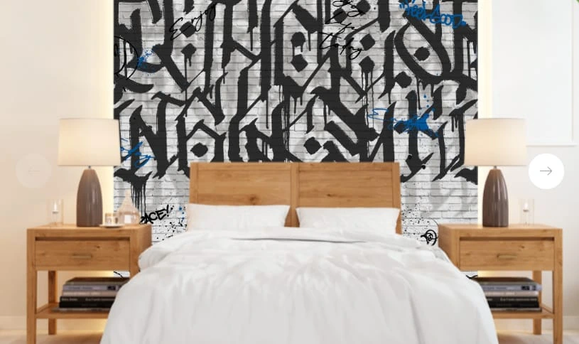 Фотообои и фрески в интерьере - абстракция, абстрактные, абстракция на стену, черно-серая, черная графика, лофт, текст