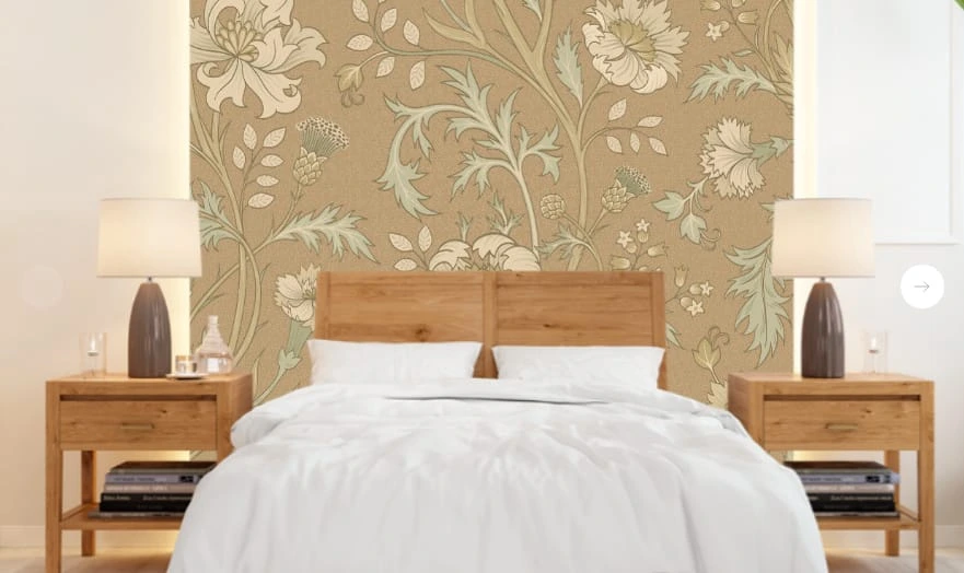 Фотообои в интерьере - минимализм, узоры, с цветами, бежевые, кремовые