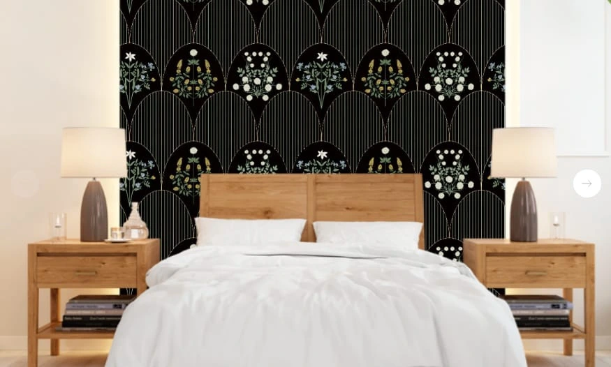 Фотообои в интерьере - минимализм, узоры, черные, темная