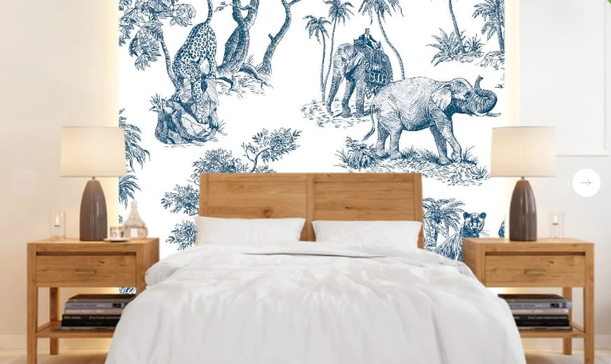 Фотообои в интерьере - графика, живые обои животные, обои природа животные, мир животных обои, красивые обои с животными, фото животных на обои, синий, синие, серо-синие