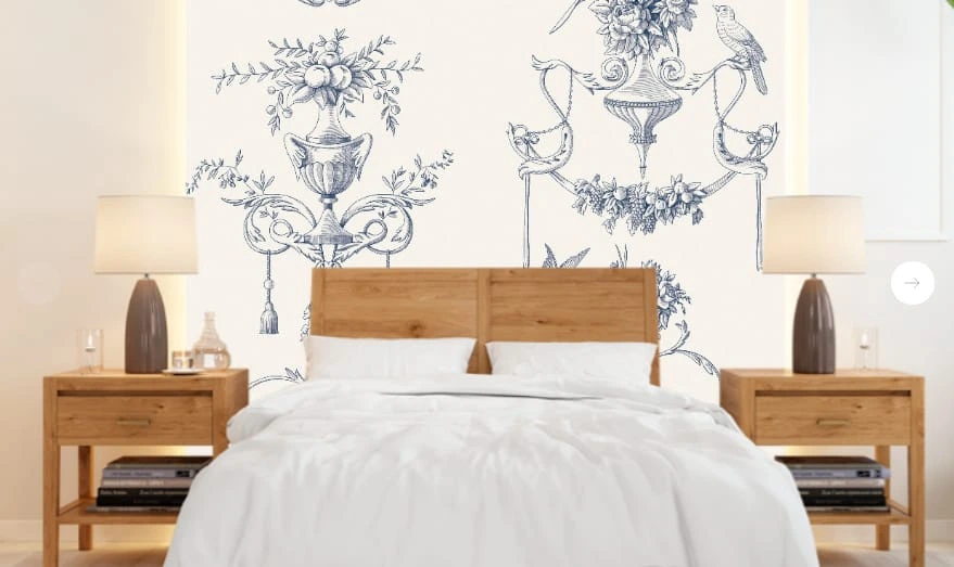 Фотообои в интерьере - графика, узор, узоры, черно-белая, на белом фоне, стильные