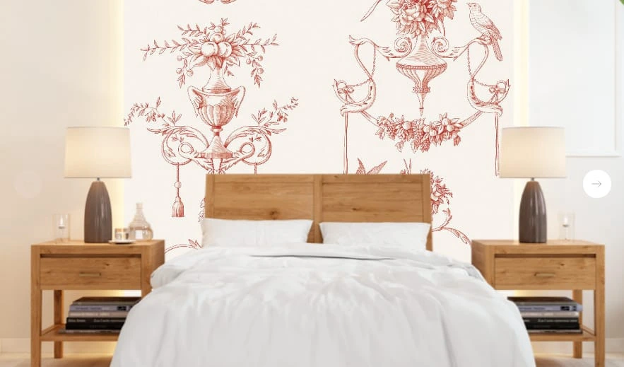 Фотообои в интерьере - графика, узор, узоры, бордовая, на розовом фоне, розовая, стильная, итальянские