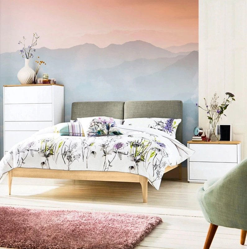 Фотообои в интерьере - пейзаж, горы, закат, небо, облака, голубая