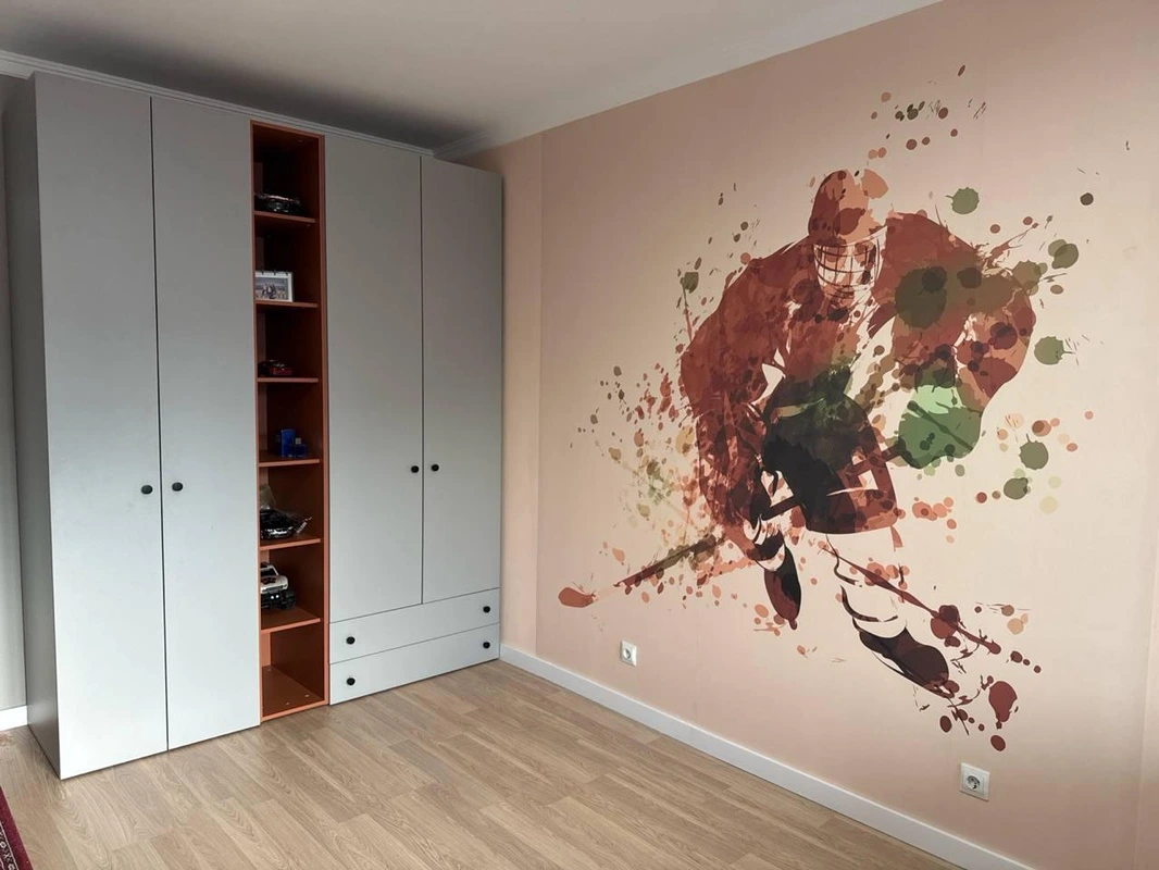 Фотообои в интерьере - наши работы, хоккеист, в комнату мальчика