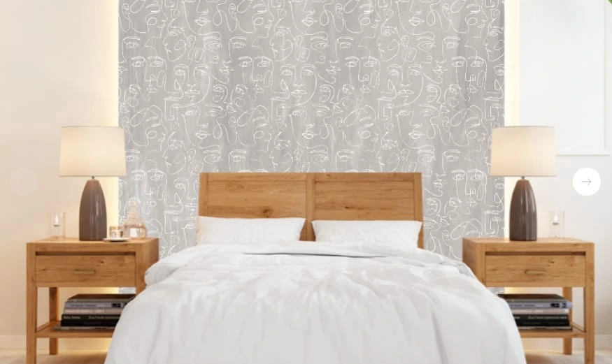 Фотообои и фрески в интерьере - графика, серая, лица