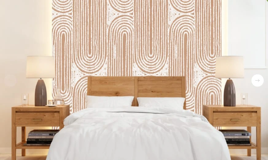 Фотообои и фрески в интерьере - графика, геометрия, бежевые, на белом фоне