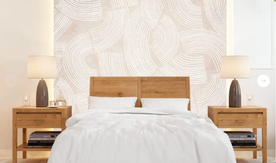 Фотообои и фрески в интерьере - графика, бело-бежевая